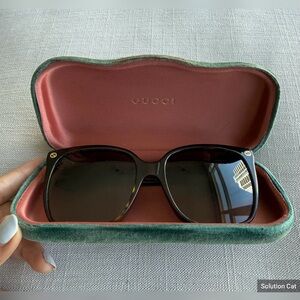 Gucci GG0022S Tortoiseshell Oversized Square Sunglasses